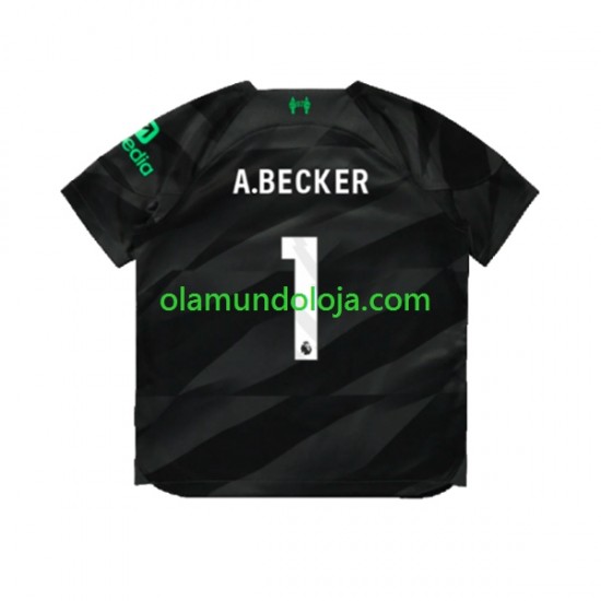 Camisola Liverpool A.Becker 1 Guarda-redes Homem Equipamento Segundo 2023-2024 Manga Curta